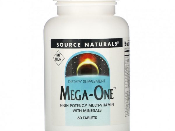 Source Naturals, Мультивитамины Mega-One без железа, 60 таблеток