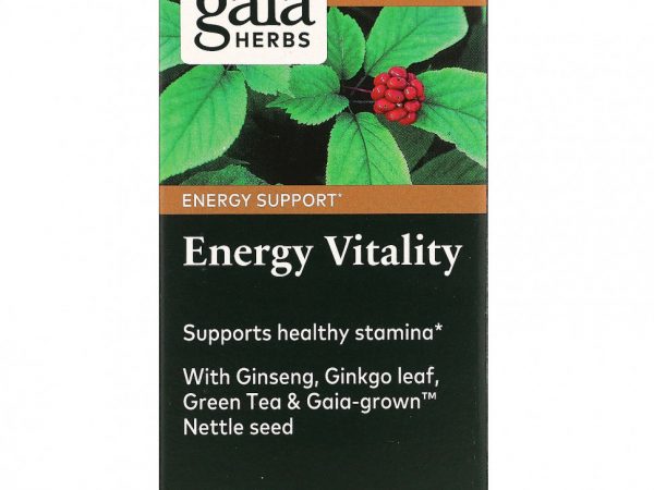 Gaia Herbs, Energy Vitality, 60 веганских капсул Liquid Phyto-Caps