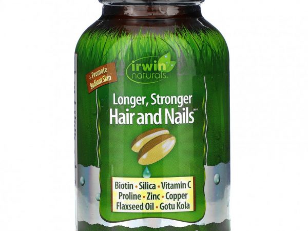 Irwin Naturals, Longer, Stronger Hair and Nails, 60 Liquid Soft-Gels