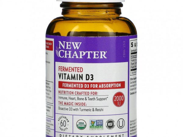 New Chapter, Fermented Vitamin D3, 60 Vegan Tablets