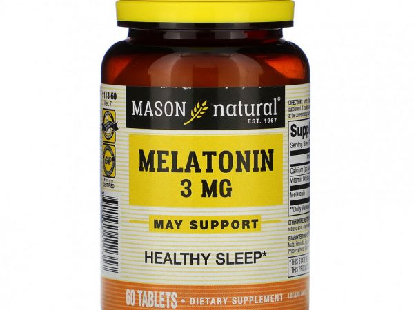 Mason Natural, Мелатонин, 3 мг, 60 таблеток