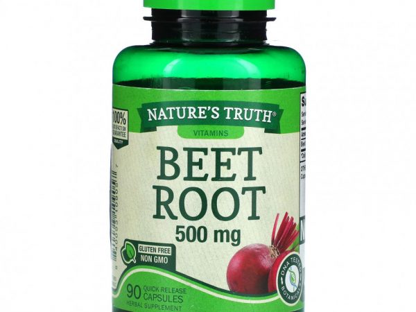 Nature's Truth, Свекла, 500 мг, 90 капсул быстрого действия