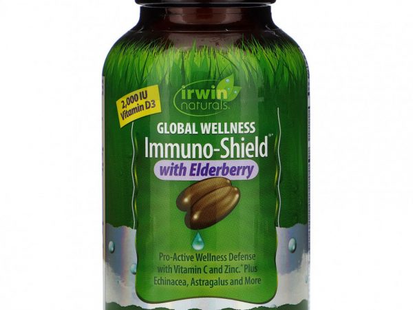 Irwin Naturals, Global Wellness Immuno-Shield с бузиной, 60 мягких гелевых капсул с жидкостью