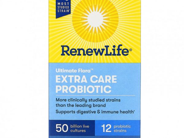 Renew Life, Ultimate Flora, пробиотик с повышенной силой действия, 50 млрд живых культур, 60 вегетарианских капсул