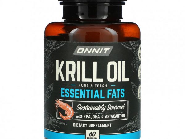 Onnit, масло криля, незаменимые жирные кислоты, 60 мягких капсул