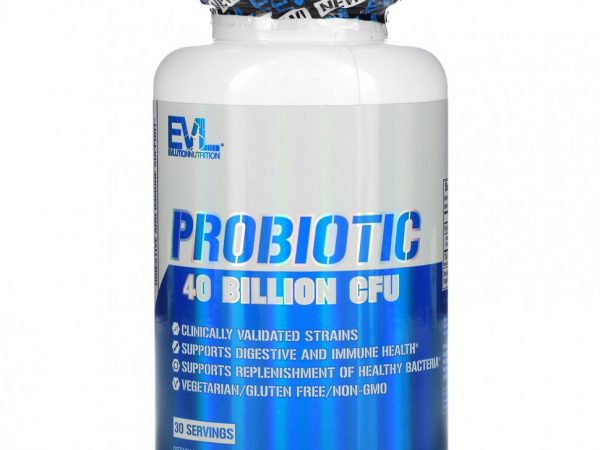 EVLution Nutrition, Пробиотик, 40 млрд КОЕ, 60 растительных капсул