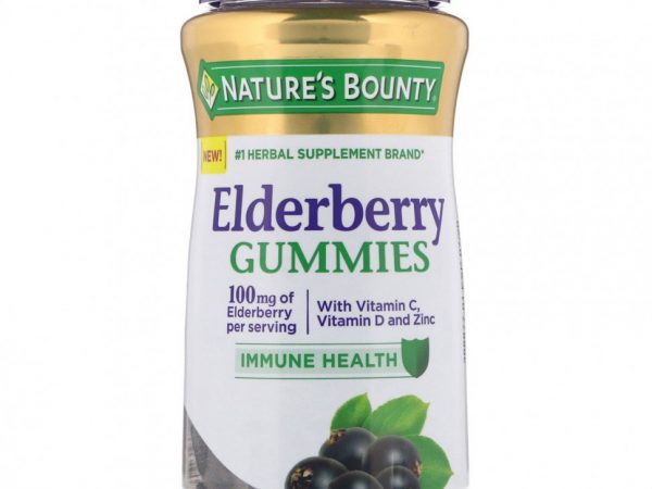 Nature's Bounty, Жевательные таблетки с бузиной, 50 мг, 70 шт.