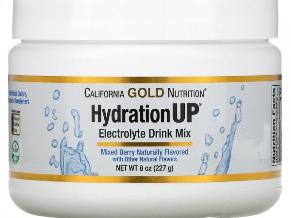 California Gold Nutrition, HydrationUP, порошок для приготовления электролитического напитка, смесь ягод, 227 г (8 унций)