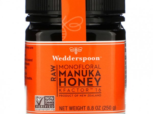 Wedderspoon, KFactor 16, необработанный монофлорный мед манука, 250 г (8,8 унций)