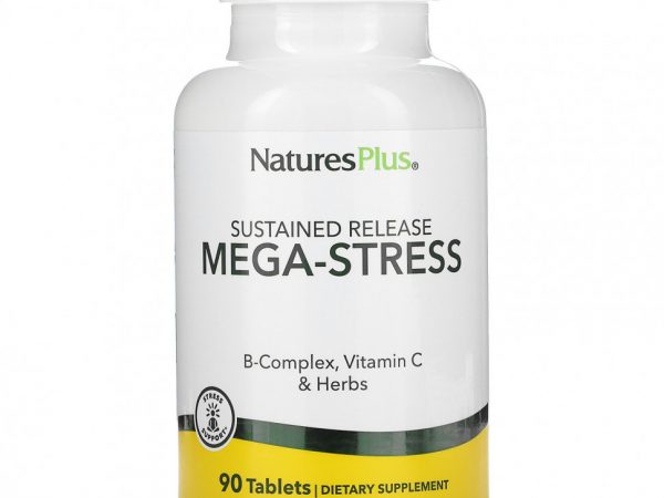 NaturesPlus, Mega-Stress, длительное высвобождение, 90 таблеток