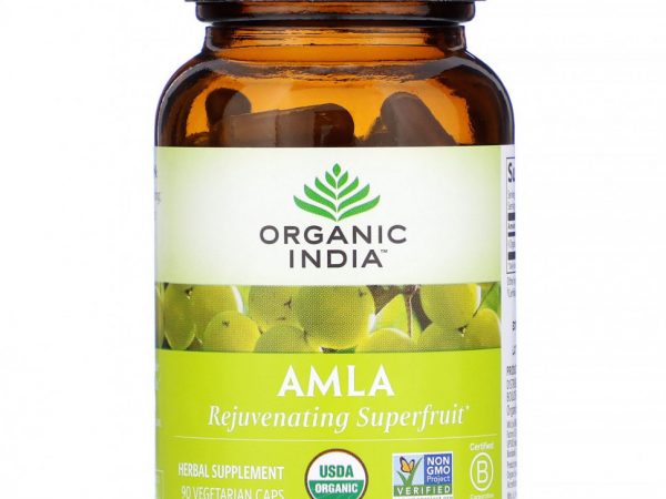 Organic India, амла, 90 вегетарианских капсул