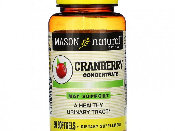 Mason Natural, Клюквенный концентрат, 90 мягких таблеток