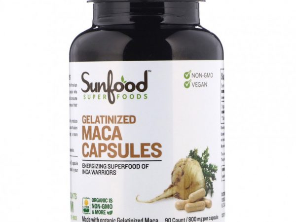 Sunfood, Капсулы желатинизированной маки, 800 г, 90 капсул