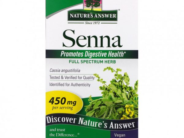 Nature's Answer, Сенна, 450 мг, 90 вегетарианских капсул
