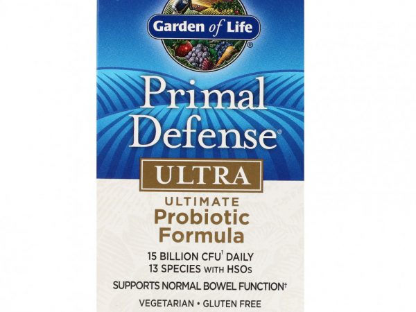 Garden of Life, Primal Defense, Ultra, универсальная пробиотическая формула, 90 вегетарианских капсул UltraZorbe