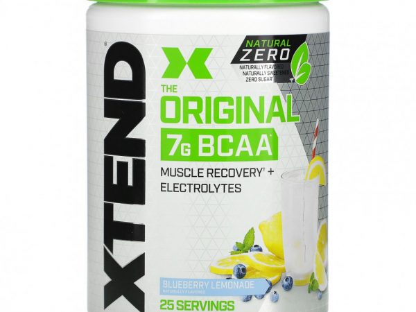 Xtend, The Original 7G BCAA, натуральный ноль, черничный лимонад, 367,5 г (13 унций)