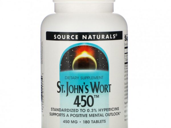 Source Naturals, Зверобой 450, 450 мг, 180 таблеток