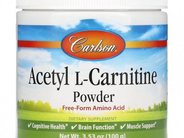 Carlson Labs, Ацетил-L-карнитин, порошок аминокислоты, 100 г (3,53 унции)