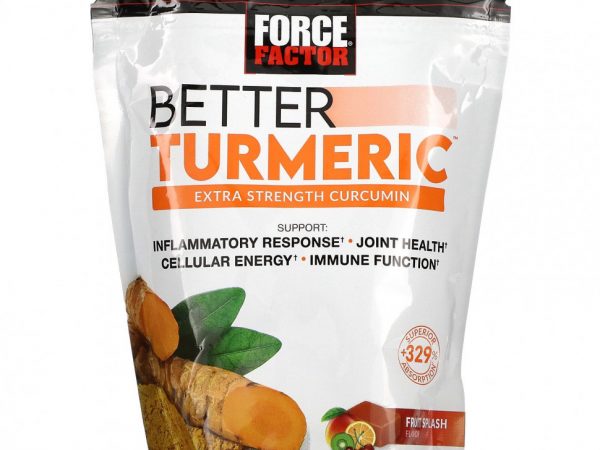 Force Factor, Better Turmeric, куркумин повышенной силы действия, фруктовый всплеск, 60 жевательных таблеток