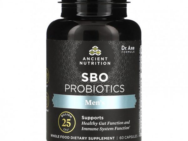 Dr. Axe / Ancient Nutrition, Men's SBO Probiotics, 25 Billion CFU, 60 Capsules