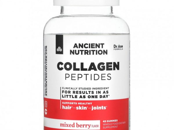 Dr. Axe / Ancient Nutrition, Collagen Peptides, Mixed Berry, 45 Gummies