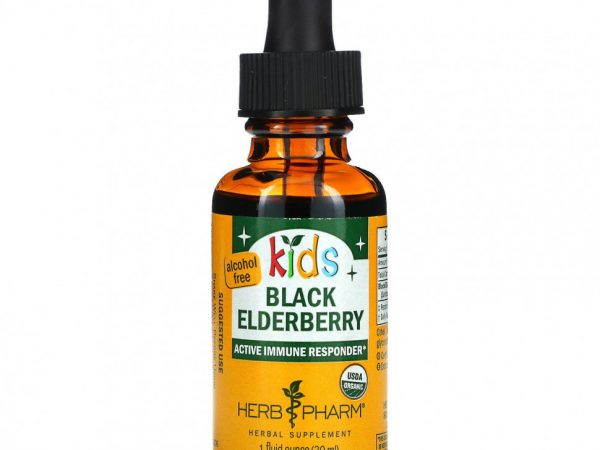 Herb Pharm, Сироп для детей из бузины черной, безалкогольный, 1 жидкая унция (30 мл)