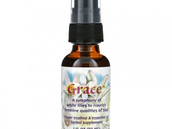 Flower Essence Services, Grace, цветочная эссенция с эфирным маслом, 1 жидкая унция (30 мл)