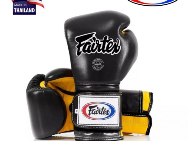 Боксерские перчатки Fairtex Mexican Style BGV9, Таиланд 10 oz Black/Yellow