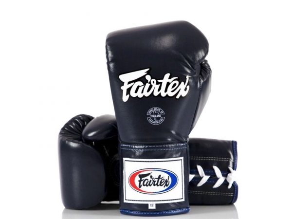 Боксерские профессиональные перчатки на шнуровке Fairtex BGL 6, Таиланд 8 oz Blue