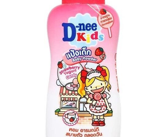 Детская гипоаллергенная присыпка-тальк D-NEE KIDS STRAWBERRY YOGURT CANDY BABY POWDER, 180 гр. Таиланд