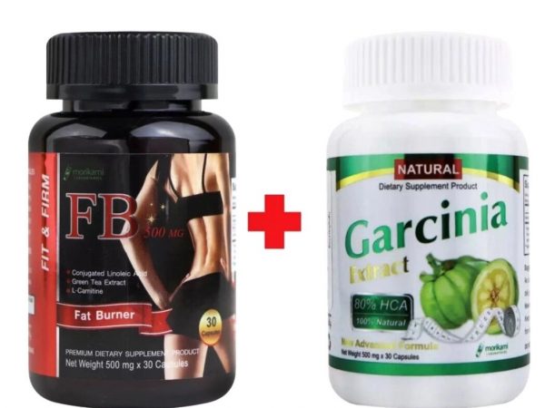 Капсулы для похудения Natural Garcinia Extract + FB 500mg Fat Burner Morikami Laboratories 30 + 30 капсул. Таиланд