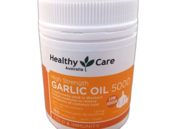 Масло Чеснока Healthy Care High Strength Garlic Oil 5000, 150 капсул Австралия