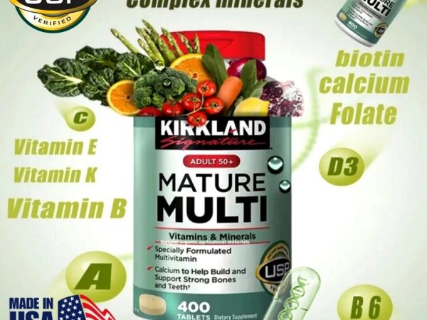 Мультивитамины для возраста 50+ Kirkland Signature Adults 50+ Mature Multi Vitamins & Minerals, 400 таблеток США