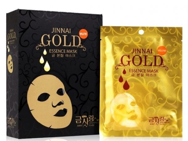 Омолаживающая тканевая маска для лица с Золотом Belov Jinnai Gold Essence Mask, 10 шт., Таиланд