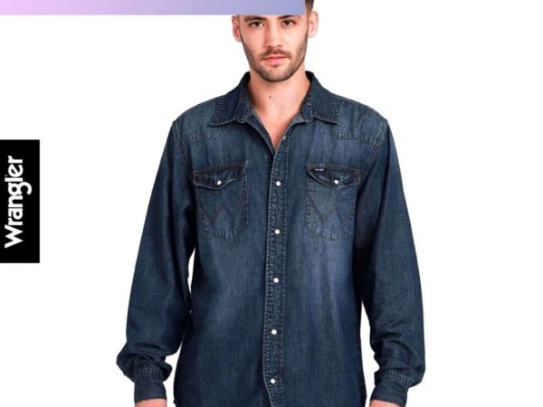 Рубашка джинсовая Wrangler Heritage Regular, модель WR W261R203 (оригинал) M