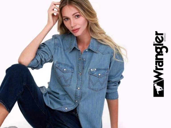 Рубашка женская джинсовая Wrangler Denim, модель WR W262R202 (оригинал) M