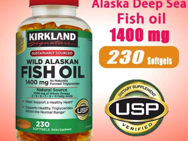Рыбий жир для сердца, сосудов и иммунной системы Kirkland Signature Wild Alaskan Fish Oil 1400 mg 230 капсул