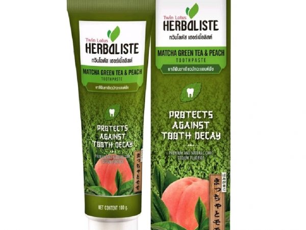 Тайская зубная паста Twin Lotus Herbaliste Matcha Green & Peach, 100 мл. Таиланд