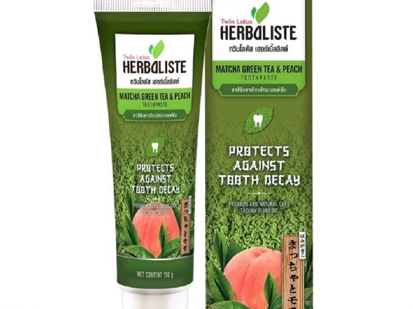 Тайская зубная паста Twin Lotus Herbaliste Matcha Green & Peach, 150 мл. Таиланд
