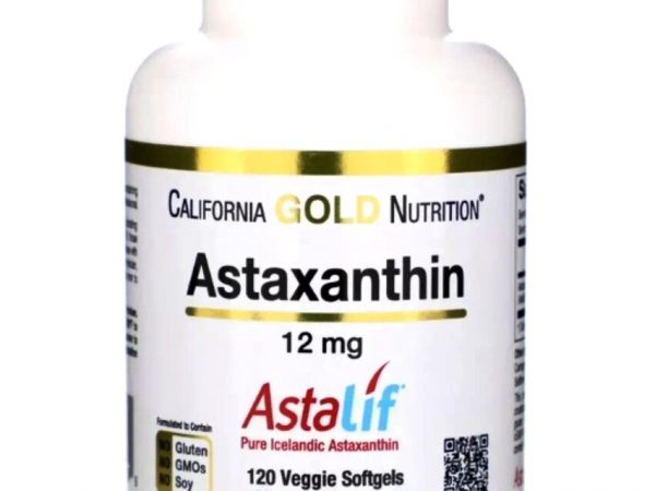 Высококонцентрированный Антиоксидант Астаксантин California Gold Nutrition Astaxanthin AstaLif 12 mg. США 120 КАПСУЛ
