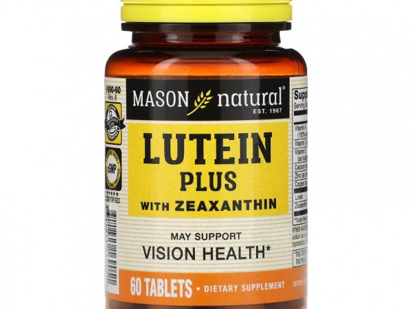 Mason Natural, Lutein Plus, с зеаксантином, 60 таблеток