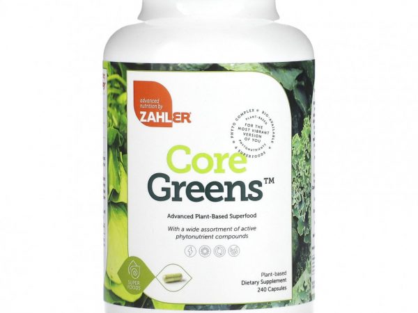 Zahler, Core Greens, улучшенный суперфуд на растительной основе, 240 капсул