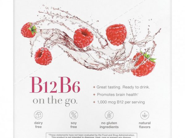 Youtheory, B12B6 On The Go, малиновый, 12 пакетиков по 30 мл (1 жидк. Унция)