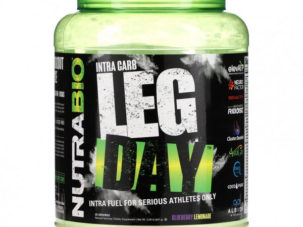 Nutrabio Labs, Intra Carb Leg Day, черничный лимонад, 947 г (2,09 фунта)