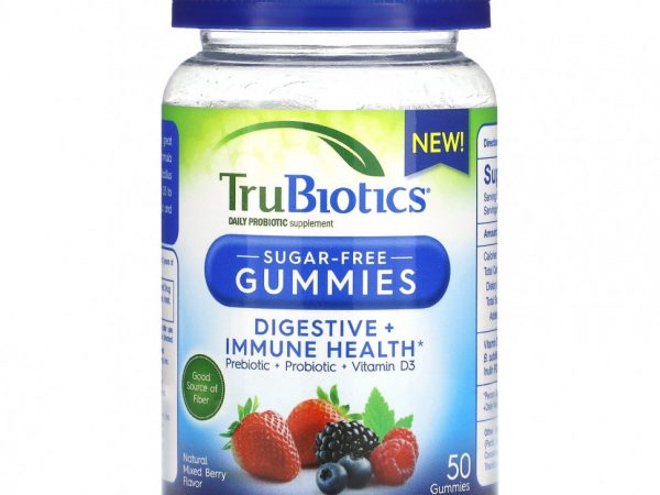 TruBiotics, Здоровье пищеварительной и иммунной систем, натуральная ягодная смесь, без сахара, 50 жевательных таблеток