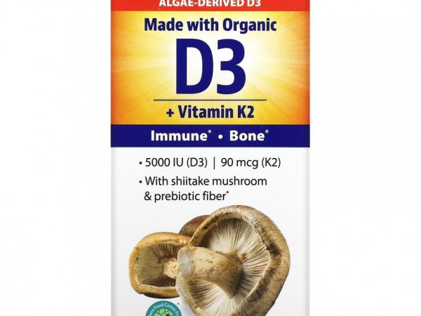 Enzymedica, Органический D3 + витамин K2`` 60 капсул