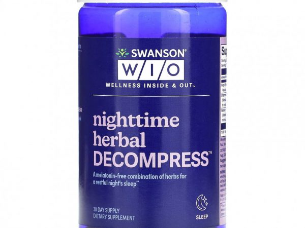 Swanson WIO, Nighttime Herbal Decompress, 30 капсул