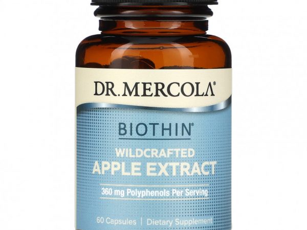 Dr. Mercola, Biothin, экстракт дикорастущего яблока, 60 капсул