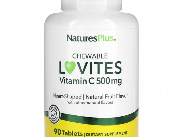 NaturesPlus, Жевательные Lovites, витамин C, натуральные фрукты, 500 мг, 90 таблеток