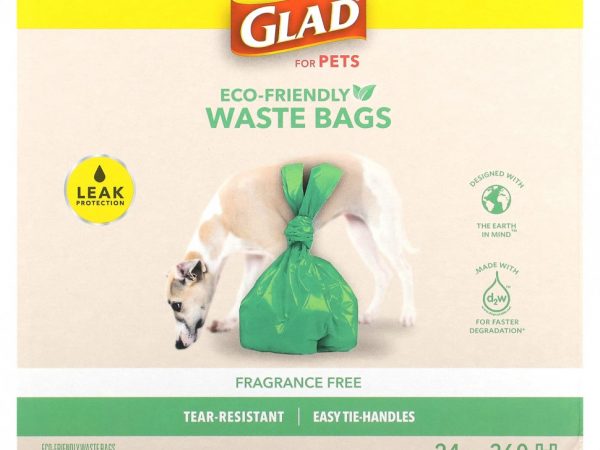 Glad for Pets, Экологичные пакеты для отходов, для домашних животных, без отдушек, 360 пакетов